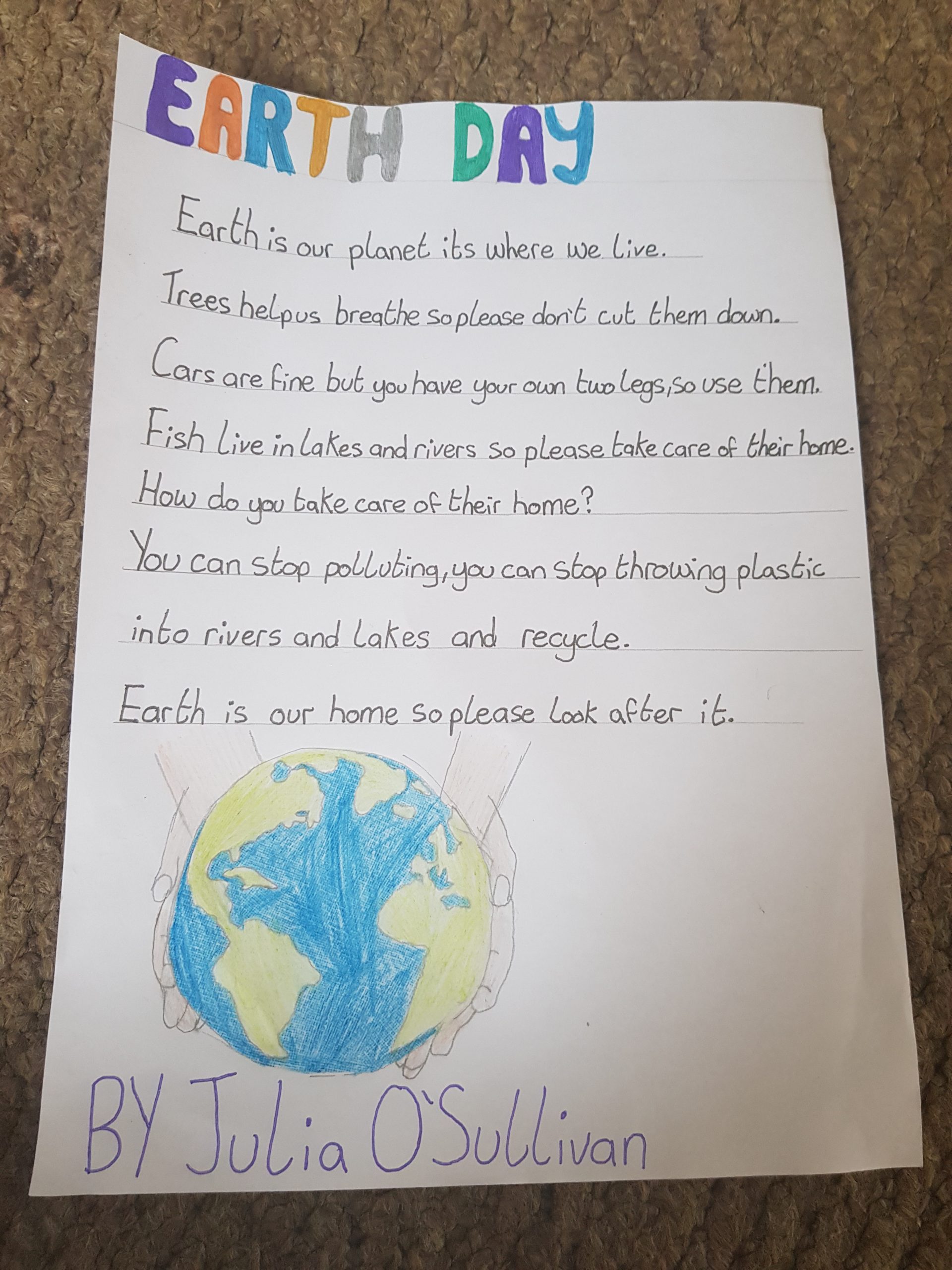 Earth day poems – Eyeries National School | Scoil Chaitigheirn